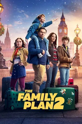 Premium IPTV UK on-demand film poster: Family comedy poster showing parents and children with luggage in front of London landmarks